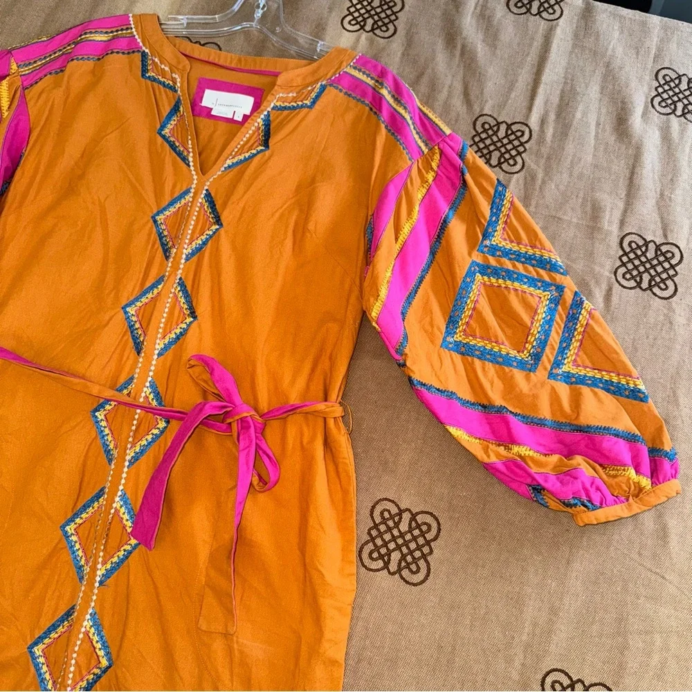 Anthropologie Stasiana Embroidered Patchwork Long Sleeve Tunic Dress - Picture 5 of 17